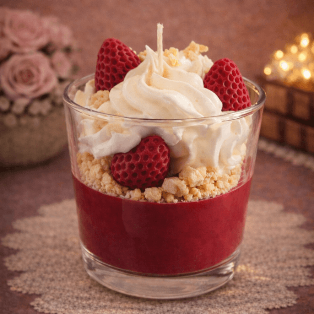 Strawberry Velvet Mousse desszertgyertya